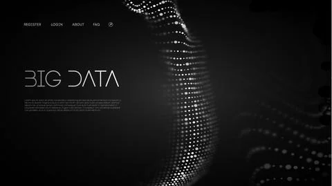 Wave pattern vector. 3D glowing abstract digital particles background. Future Stock Illustration