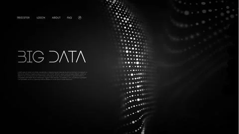 Wave pattern vector. 3D glowing abstract digital particles background. Future Stock Illustration