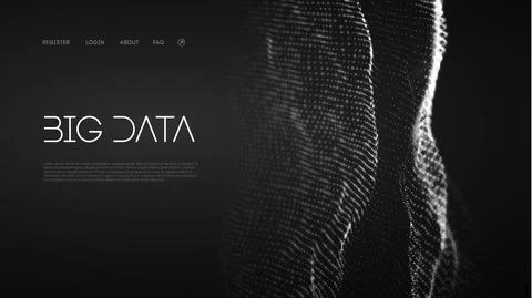 Wave pattern vector. 3D glowing abstract digital particles background. Future Stock Illustration