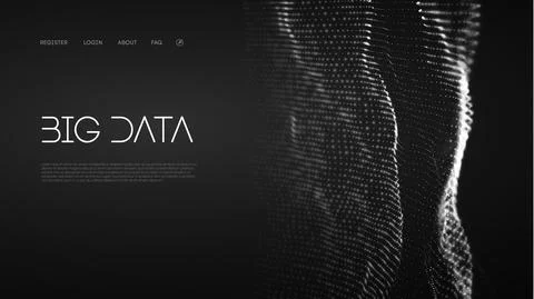 Wave pattern vector. 3D glowing abstract digital particles background. Future Stock Illustration