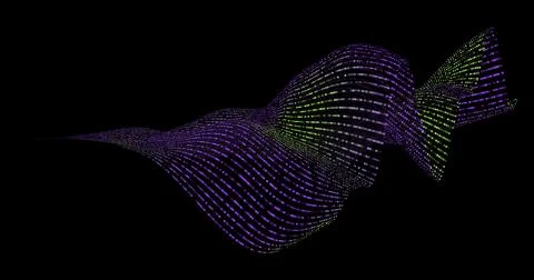 Wave pattern vector. 3D glowing abstract digital particles background. Techno Stock Illustration