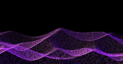 Wave pattern vector. 3D glowing abstract digital particles background. Techno Stock Illustration