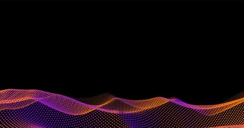 Wave pattern vector. 3D glowing abstract digital particles background. Techno Stock Illustration