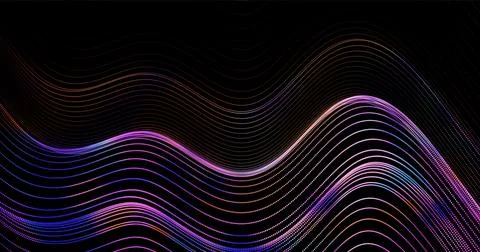 Wave pattern vector. 3D glowing abstract digital particles background. Techno Stock Illustration