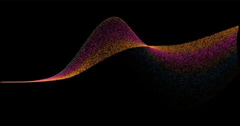Wave pattern vector. 3D glowing abstract digital particles background. Techno Stock Illustration