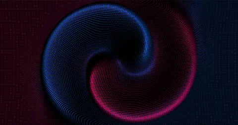 Wave pattern vector. 3D glowing abstract digital particles background. Techno Stock Illustration