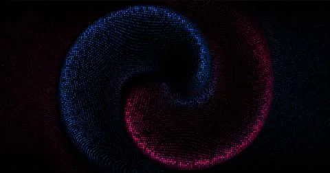 Wave pattern vector. 3D glowing abstract digital particles background. Techno Stock Illustration