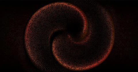 Wave pattern vector. 3D glowing abstract digital particles background. Techno Illustrazione stock