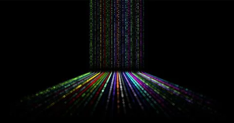 Wave pattern vector. 3D glowing abstract digital particles background. Techno Stock Illustration