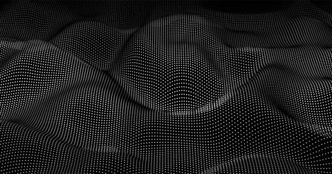 Wave pattern vector. 3D glowing abstract digital particles background. Techno Stock Illustration