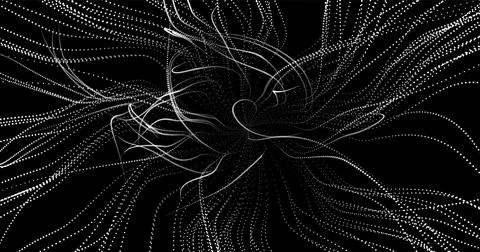 Wave pattern vector. 3D glowing abstract digital particles background. Techno Stock Illustration