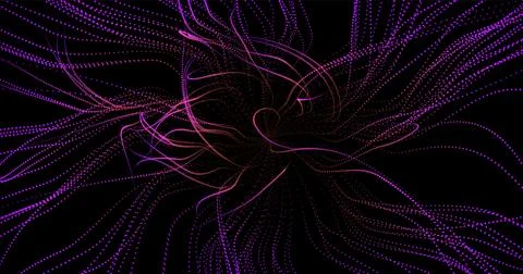 Wave pattern vector. 3D glowing abstract digital particles background. Techno Stock Illustration