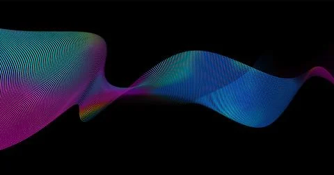 Wave pattern vector. 3D glowing abstract digital particles background. Techno Stock Illustration