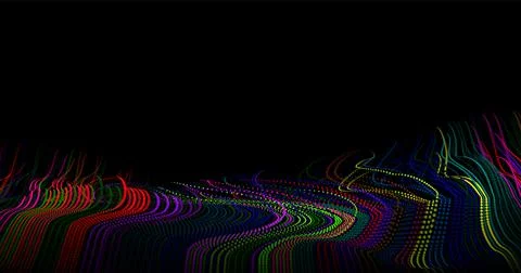 Wave pattern vector. 3D glowing abstract digital particles background. Techno Stock Illustration
