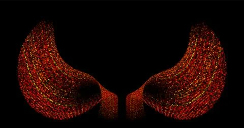 Wave pattern vector. 3D glowing abstract digital particles background. Techno Stock Illustration