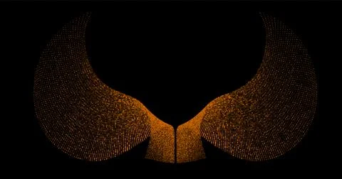 Wave pattern vector. 3D glowing abstract digital particles background. Techno Stock Illustration