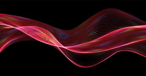 Wave pattern vector. 3D glowing abstract digital particles background. Tech.. Stock Illustration