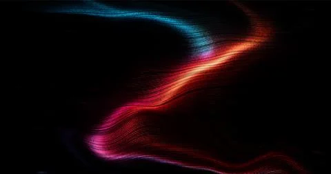 Wave pattern vector. 3D glowing abstract digital particles background. Techno Illustrazione stock