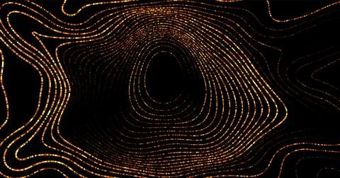 Wave pattern vector. 3D glowing abstract digital gold particles background. T Stock Illustration