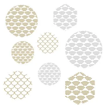 Wave pattern vector. Sea japan pattern vector Stock Illustration