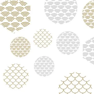 Wave pattern vector. Sea japan pattern vector Stock Illustration