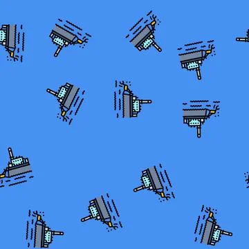 Wave plant tidal power vector seamless pattern 스톡 일러스트