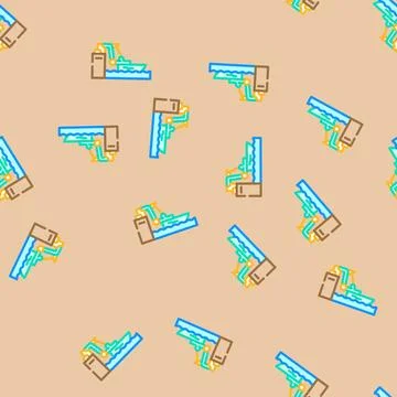 Wave plant tidal power vector seamless pattern 스톡 일러스트