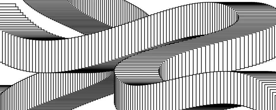 Wave poster design background with flying cards or frames. Black and white Stock Illustration