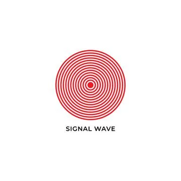 Wave propagation vector illustration isolated on white background. logo ico.. Stock Illustration