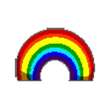 Wave rainbow pixel art vector illustration Stock Illustration