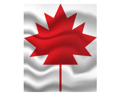 Wave red maple leaf. vector icon.Vector illustration Stock Illustration