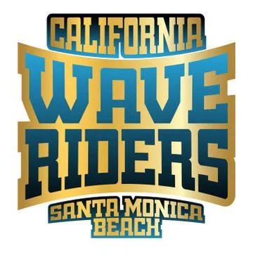 Wave riders typography Stock Illustration