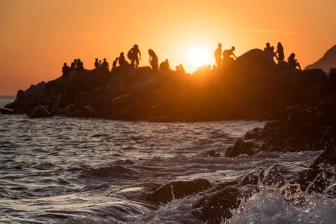 A wave on the rock Stock Photos