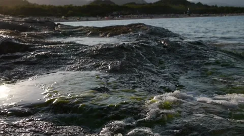 Wave on the rocks Stock Footage 55301734