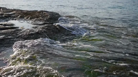 Wave on the rocks Stock Footage 55301774