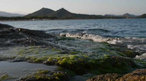Wave on the rocks Stock Footage 55302282