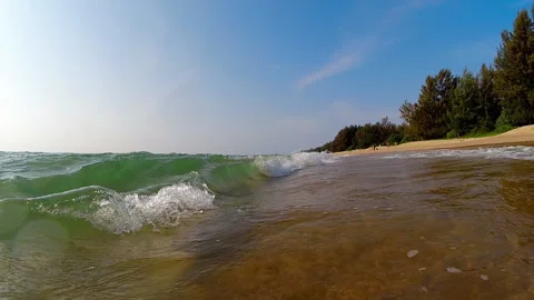 Wave rolling on the beach Thailand Stock Footage 237998859
