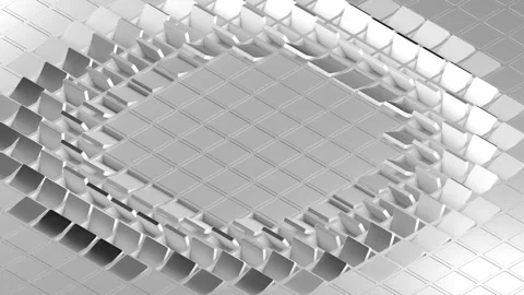 The wave rolls over the white pattern of squares and flips them. Seamless loop. Stock Footage 138867619