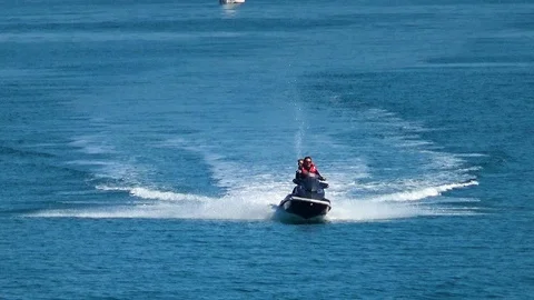 Wave runner sailing Stock Footage 112057214