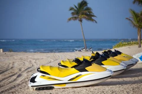 Wave runners at the beach Stock Photos