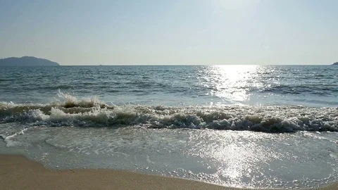 Wave Sand and Beach in Slow Motion 2 Stock Footage 120621799