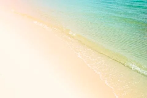Wave &amp; Sand beach background , holiday or relax in summer concept. Stock Photos