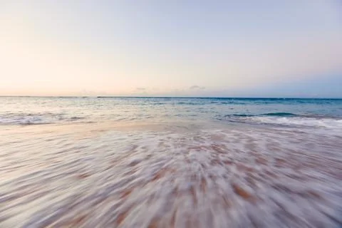 Wave On Sandy Beach. Background. Splash of waves on the sandy beach. foam, su Stock Photos