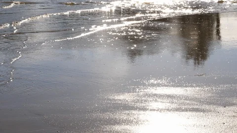 Wave sea at beach , reflex sun light , seascape concept. Stock Footage 105131997