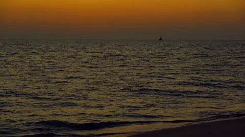 Wave sea beach on sunset sky background 動画素材 140808962