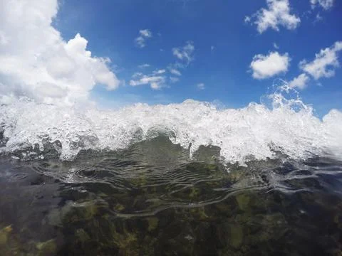 Wave in the sea close up. Stock Photos