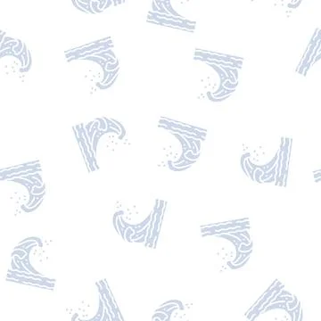 Wave sea glyph seamless pattern Stock Illustration