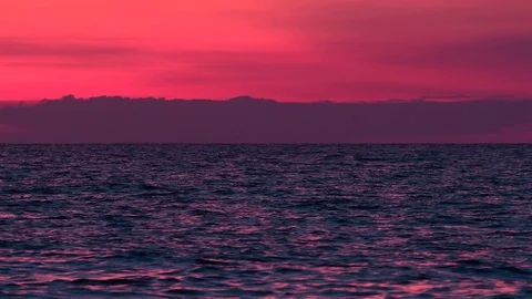 Wave, sea, horizon, sunset at the eastern sea Stock Footage 91586080