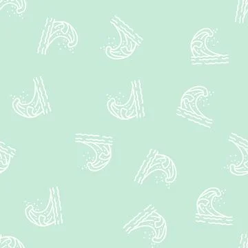 Wave sea line seamless pattern Stock Illustration