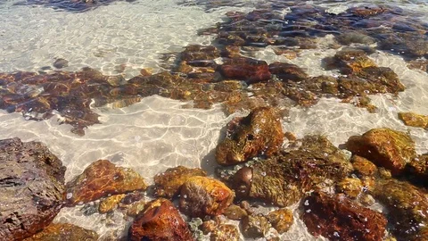 Wave of sea on sandy beach. Background. Stock-Footage 111856708